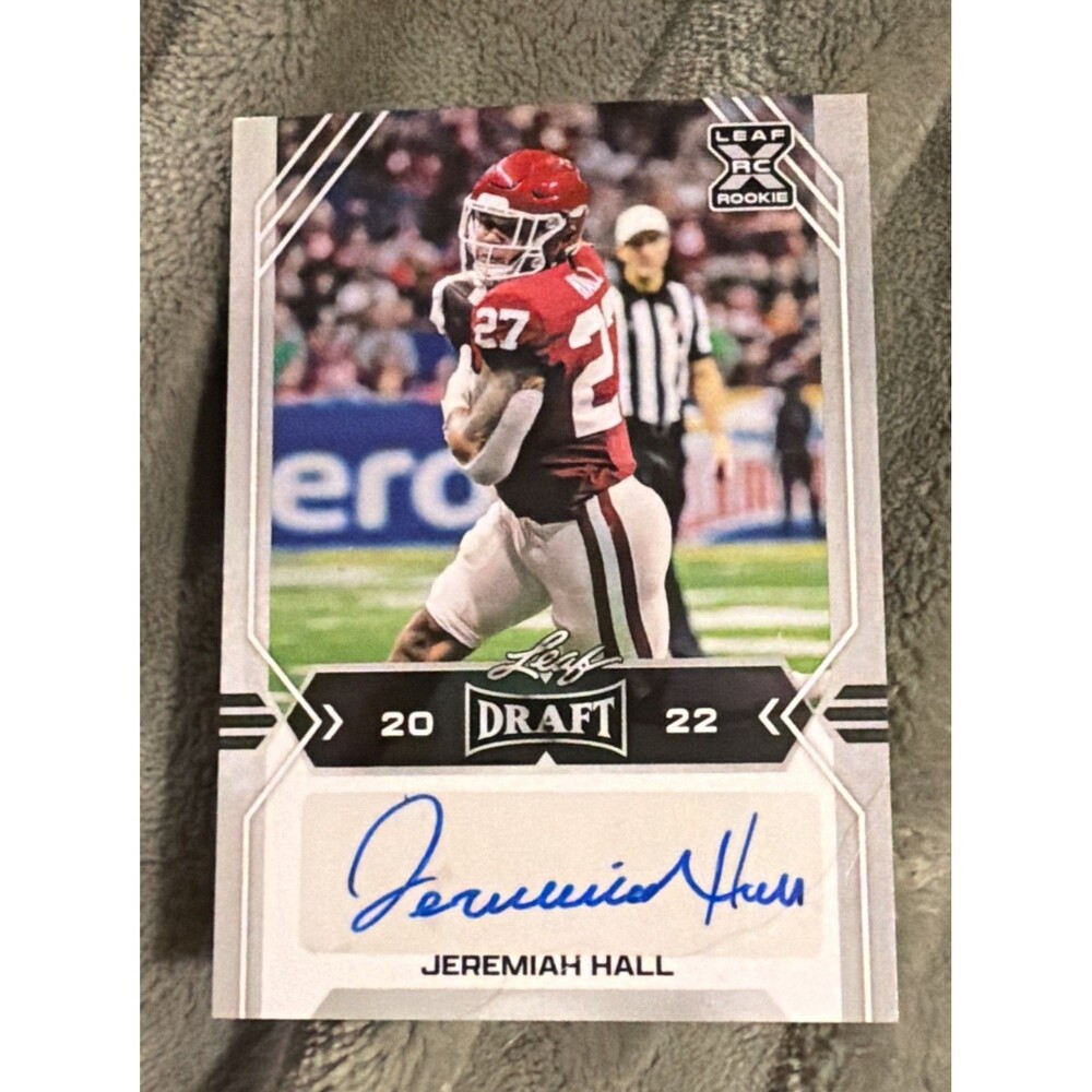 2022 Leaf Draft - Autographs Jeremiah Hall #BA-JH2 (AU, RC)